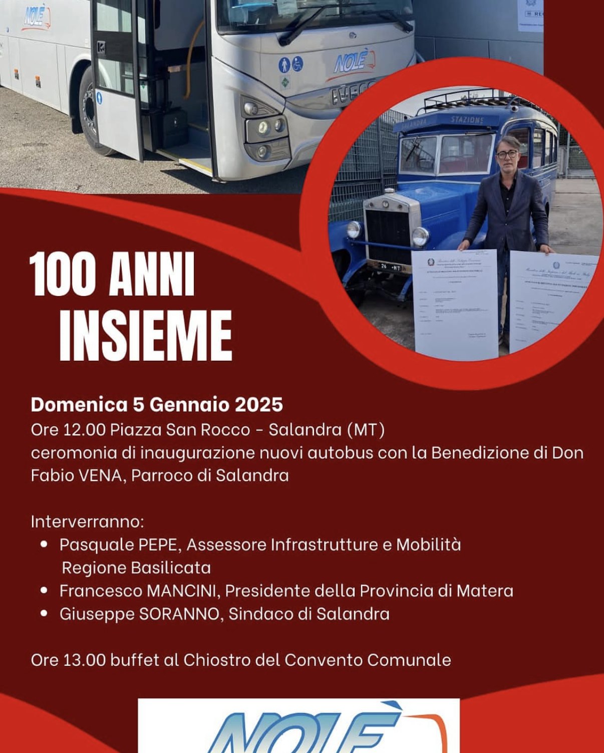 Locandina della festa dei 100 anni